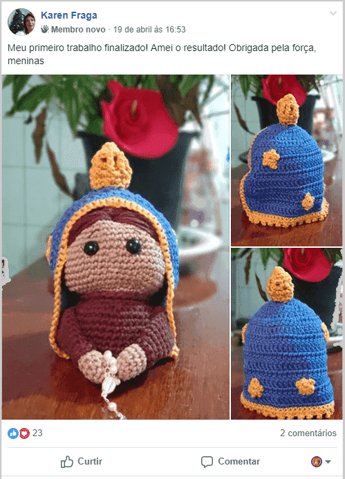 Amigurumi da Nossa Sra Aparecida
